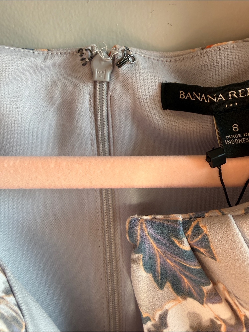 NWT Banana Republic Crane Floral Sheath Dress Cap Sleeve Grey, Blue, Coral - 8 - Picture 9 of 16